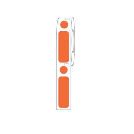 Nevs Direct Thermal Cryo 38x13mm & 9.5mm Dot for 2.0ml Tubes/Vials Orange LDTC-1121238-O